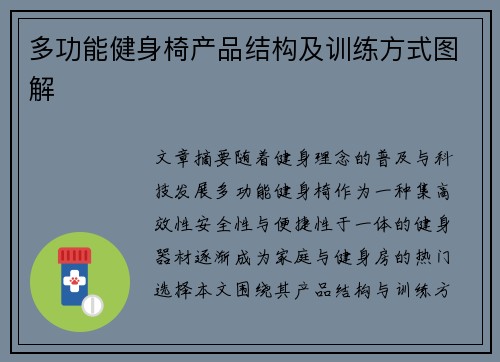 多功能健身椅产品结构及训练方式图解